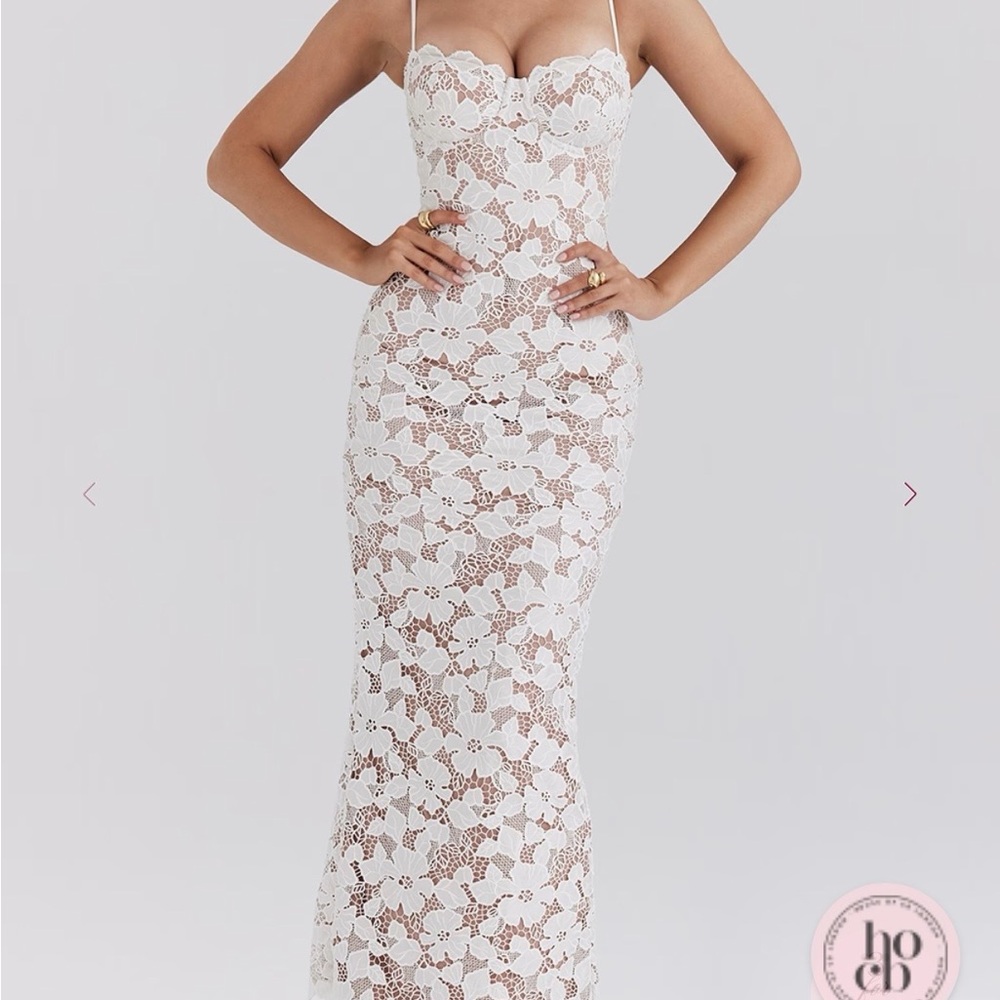 House of CB Strapless White Lace Dress - Picture 3 of 4